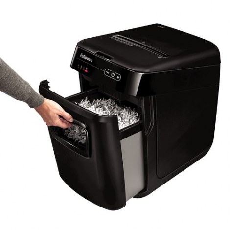 Fellowes AutoMax | 150C | Cross-cut | Shredder | P-4 | O-3 | T-4 | CDs | Credit cards | Staples | Paper clips | Paper | DVDs | 3 - 2